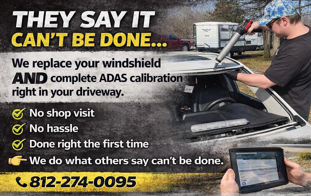 B-Rite Autoglass mobile ADAS calibration and windshield replacement service in action